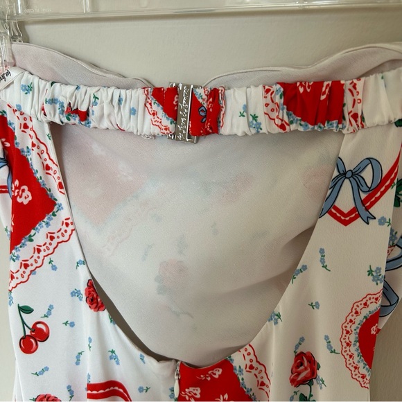 For Love & Lemons Daisy Mae Midi Dress in Red Motif - Picture 11 of 14